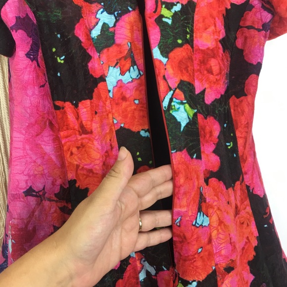 TRACY REESE Silk Rose Floral Ruffle Flounce Dress - Picture 6 of 8